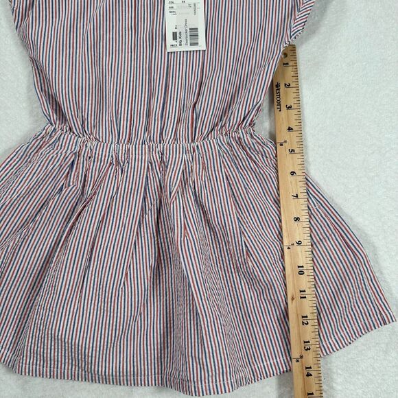 Bit'z Kids 2/3 Years Dress Red/White/Blue Stripe Seersucker Elastic Waist New - Picture 3 of 8